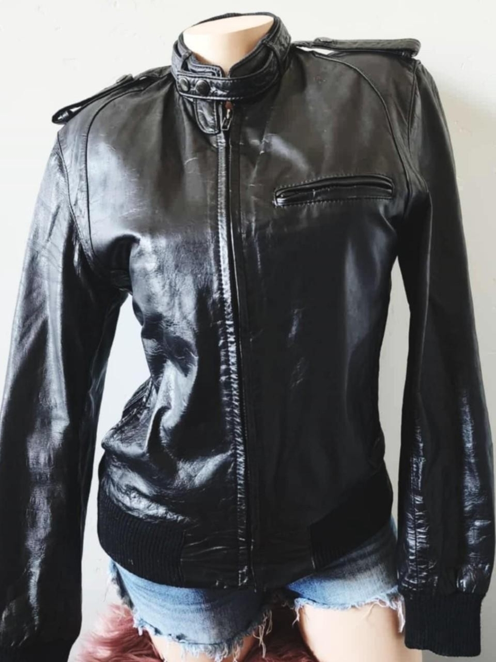 Vintage Berman's genuine leather biker jacket
